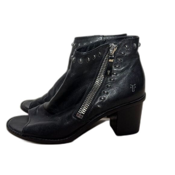 FRYE AND CO. Black Ankle Boots with Silver Accents - Picture 4 of 9